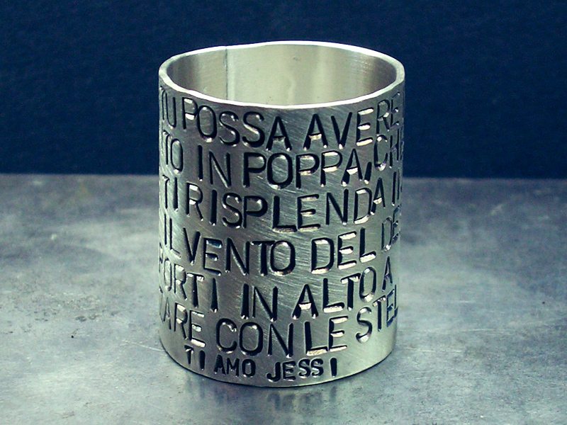 Anello argento fascia discount alta