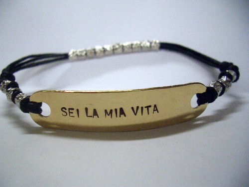 Bracciale in oro e cavetto